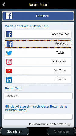 Erstelle spezielle Schaltflächen, um deine Leser in deine sozialen Netzwerke einzuladen